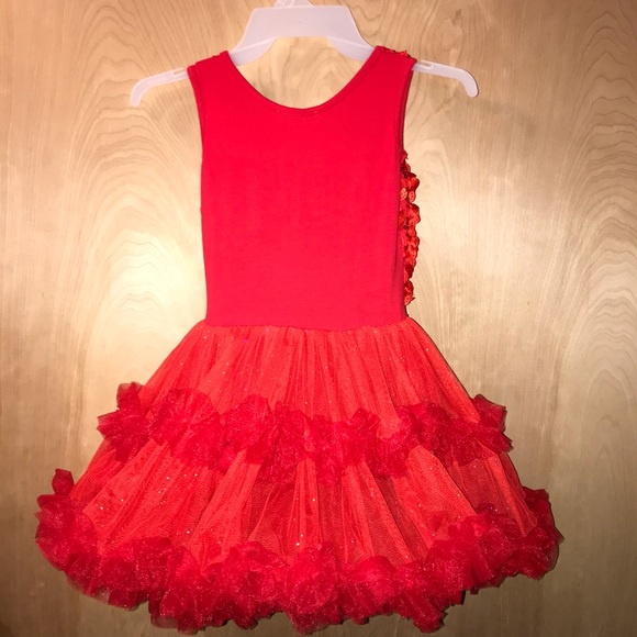 Girl’s Gorgeous Red Popatu Dress Sz Med - Picture 4 of 7
